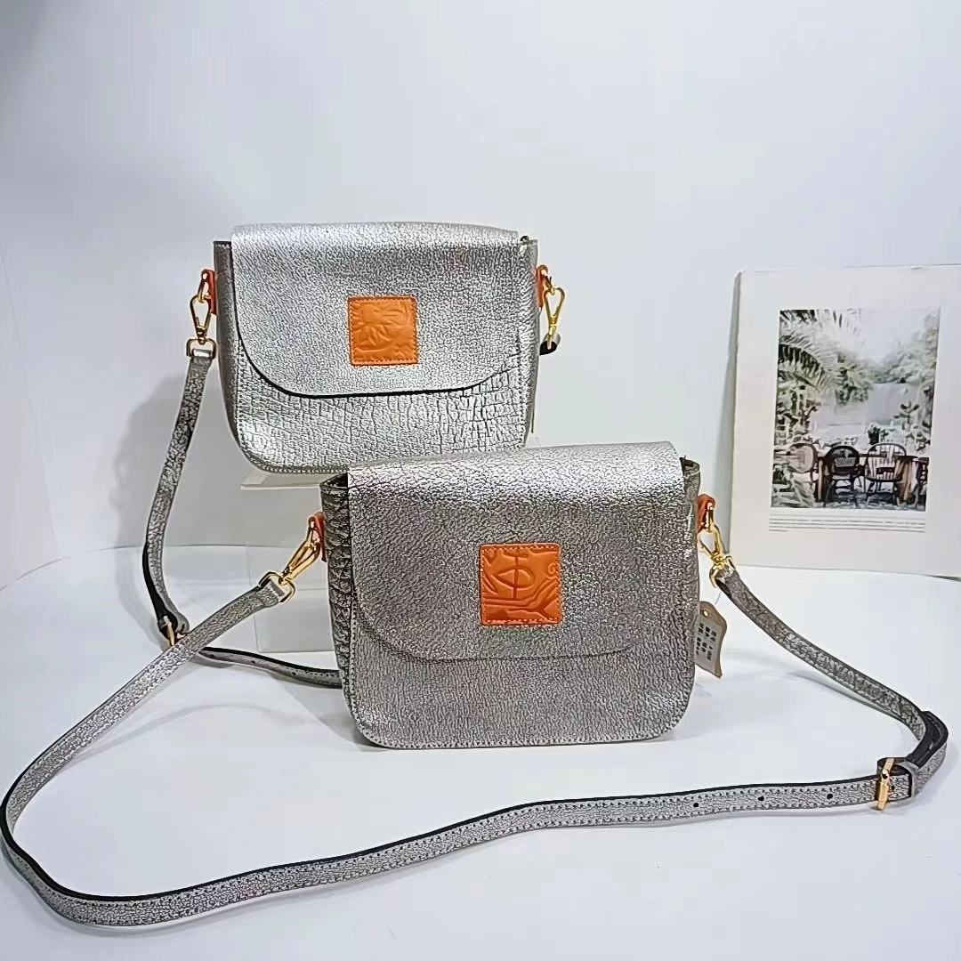 

First Layer Leather Handbag Luxury Designer Purse Genuine Leather Women's Shoulder Crossbody Bag Text Print Vintage Handmade Bag