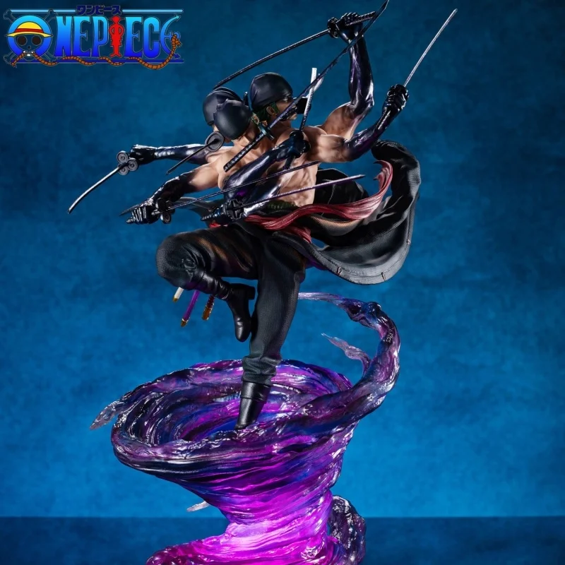 

35cm One Piece Roronoa Zoro Figure 9 Swords Style Ashura Figurine With Light Gk Statue PVC Model Collection Decoration Toys Gift