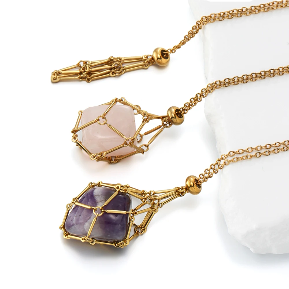 Crystal Cage Necklace Pendant 3