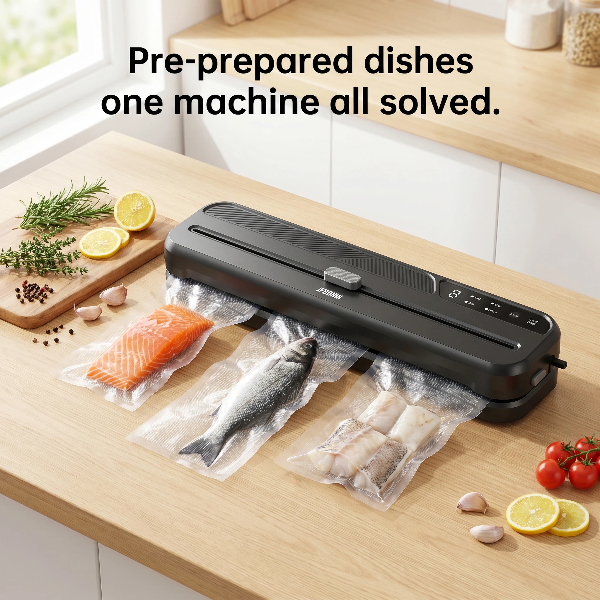 JFBONIN Electric Vacuum Sealer with Built-in Cutter Knife for Dry And Wet Food Kitchen Food Storage Packaging Sealer 2