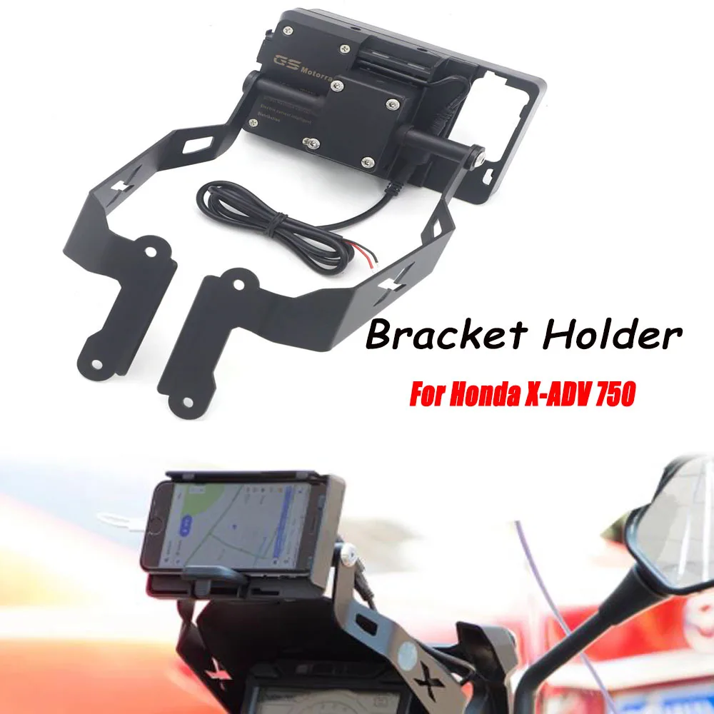 

Stand Holder Phone Mobile Phone GPS Plate Bracket Phone Holder USB For Honda X-ADV 750 XADV 750 2017-2019