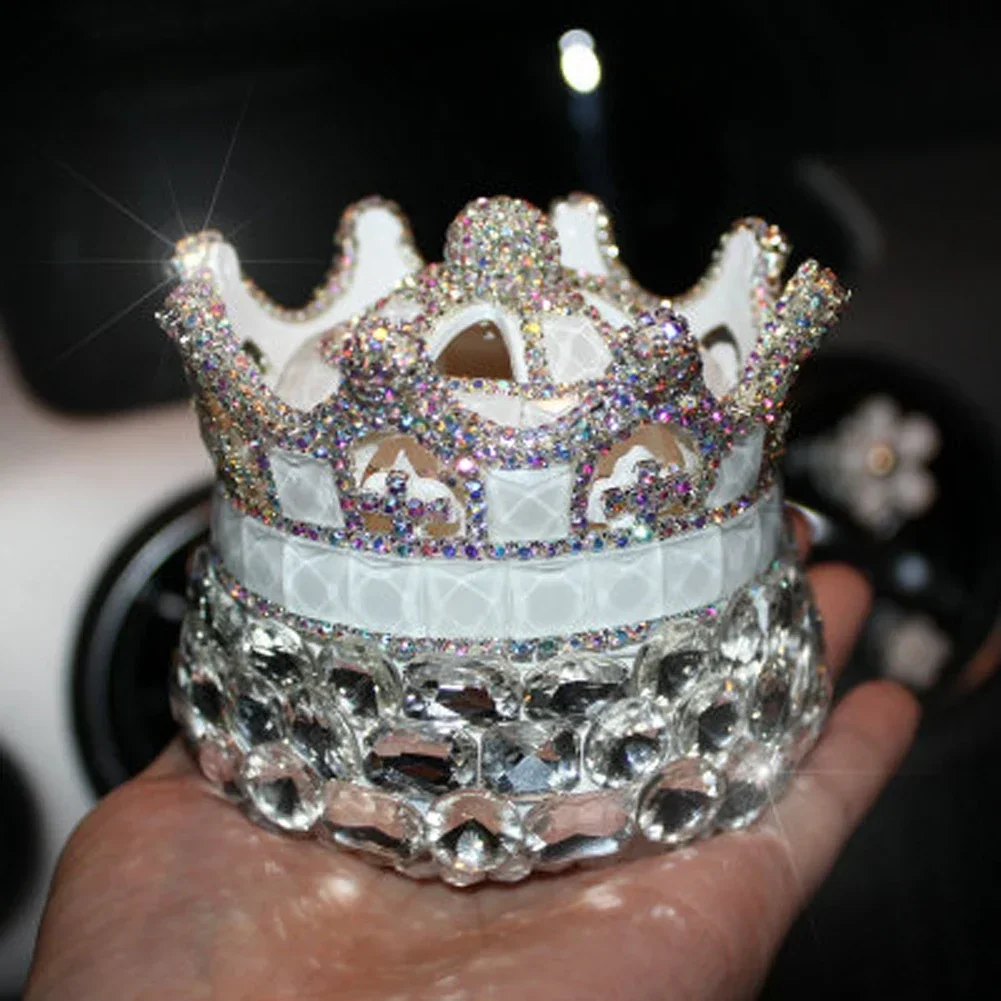 Pink White Purple Crystal Crown Car Seat Bottle Perfume Air