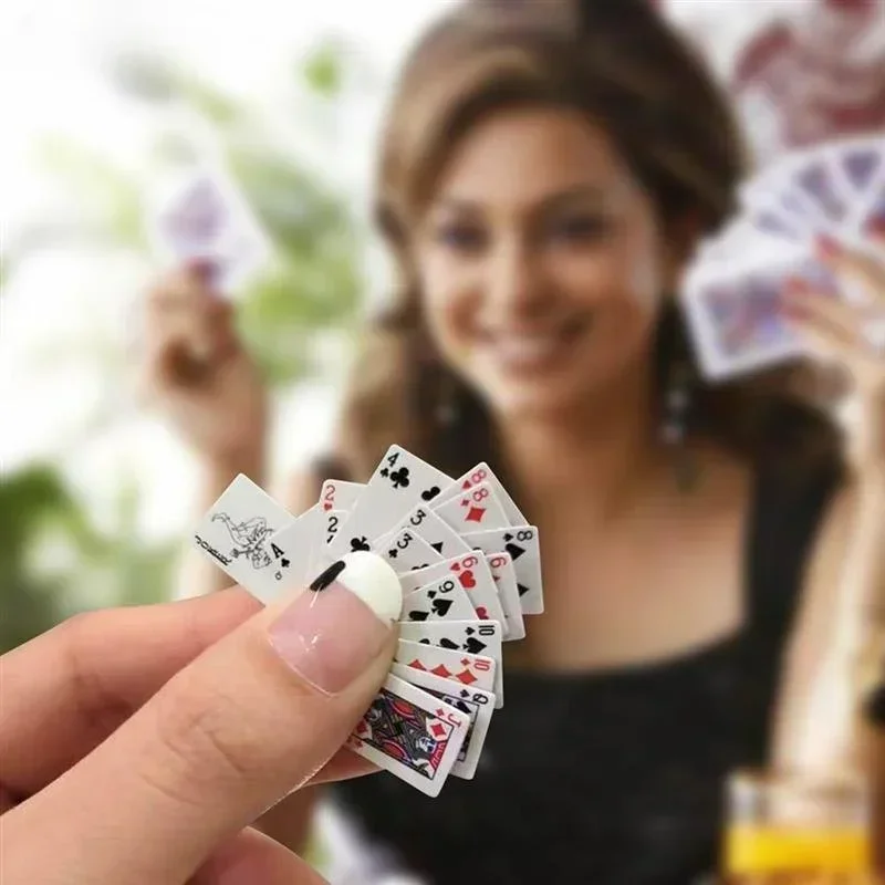 Mini Game Poker Portable House Playing Cards Doll Accessories Home Decoration Small Party Board Game Poker Cards Games playing cards,poker set
