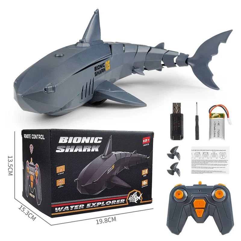 New 2.4g Remote Control Electric Shark Rechargeable Waterproof Summer Water Electric Toy For Adults And Children Love The Gift