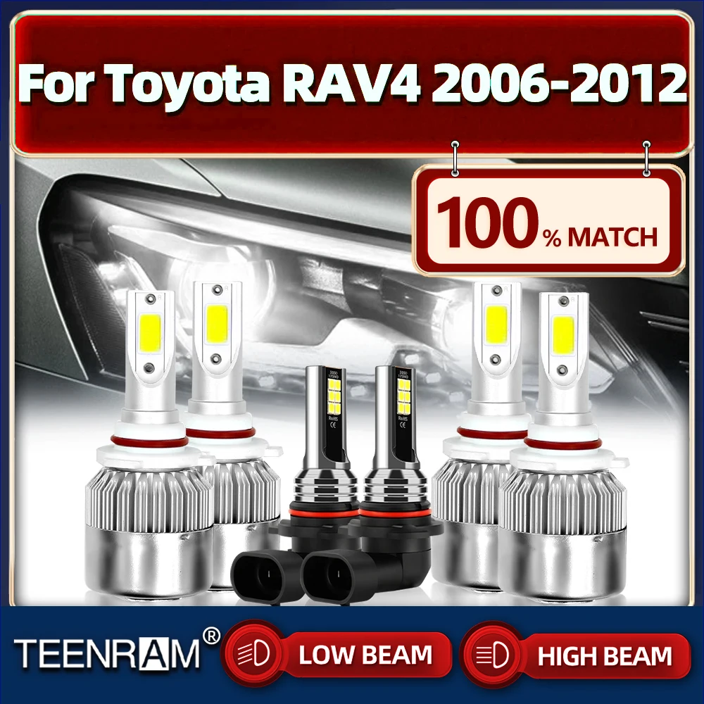 

60000LM Canbus Led Headlight 9005 HB3 9006 HB4 Car Light H11 Turbo Fog Lamp For Toyota RAV4 2006 2007 2008 2009 2010 2011 2012