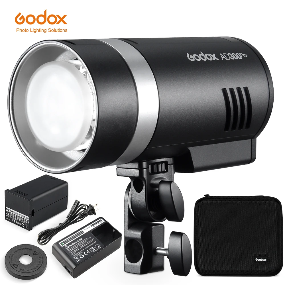 Godox 300Ws TTL 2.4G 1/8000 HSS AD300Pro Outdoor Flash Light with Battery for Canon Nikon Sony Fuji Olympus Pentax On Camera Flash Camera Flash