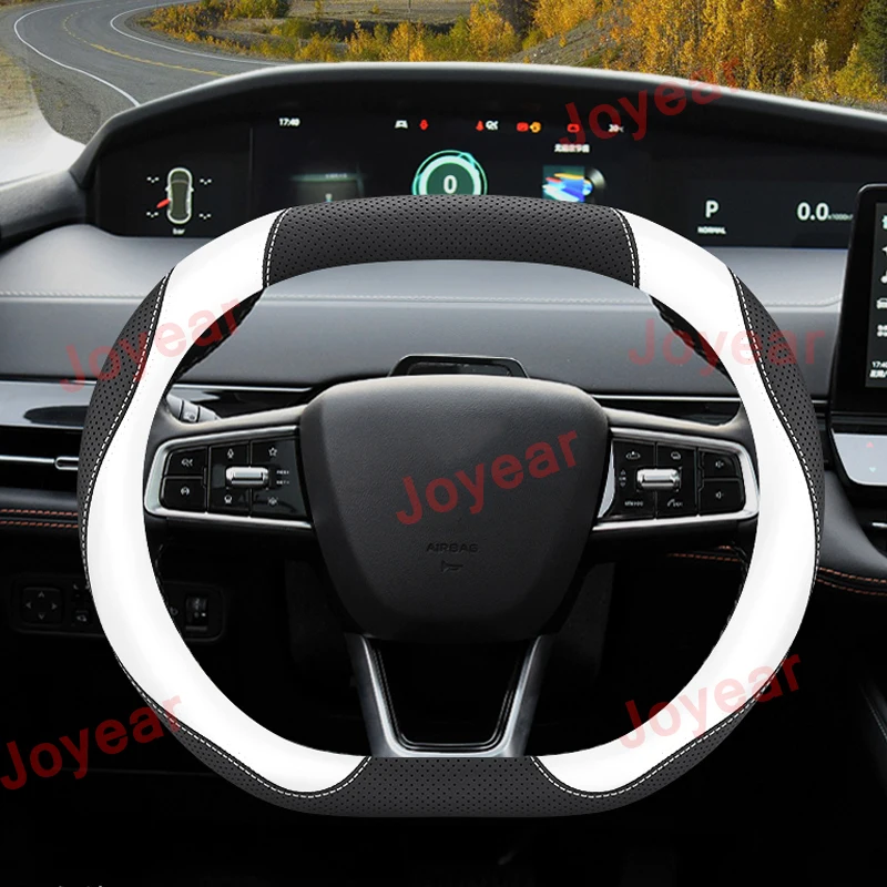 

For Changan UNIV UNI-V 2020-2022 Car Steering Wheel Cover Breathable Anti Slip Leather Wear-resistance Interior Accessories