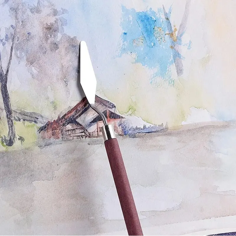 7Pcs Art Spatula Soft Paint Oil Painting Wooden Handle Palette Knife Set Gouache Painting Spatula oil painting knife oil painting scrapers