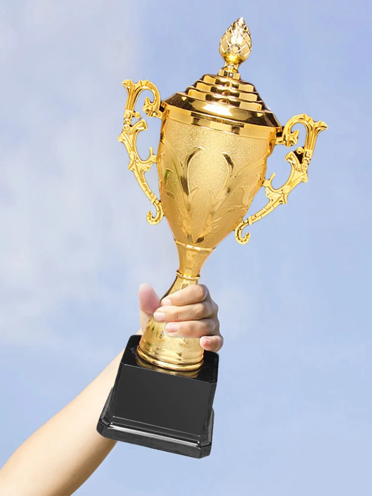 Plastic Trophy Toys Gold 8.5 Inch Basketball Football with Lid Sports Competition for Race