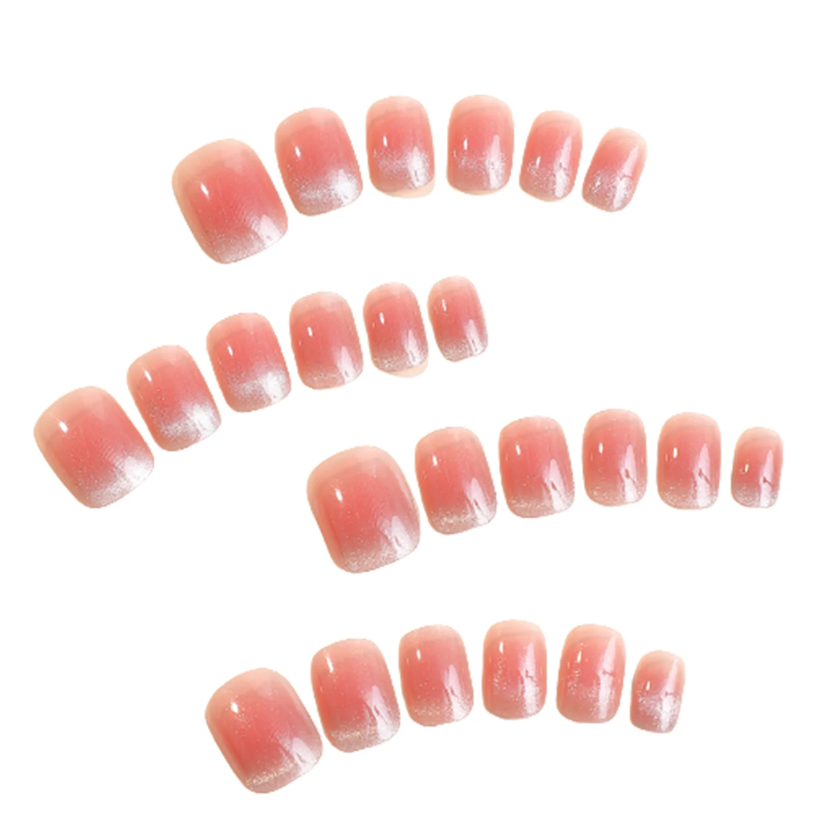 

Розовые полупрозрачные блестящие накладные ногти Популярные прочные накладные ногти для начинающих ногтевого дизайна