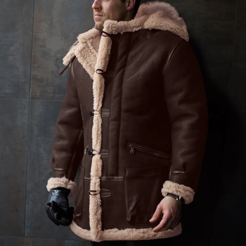 Men's Winter Fleece Hooded Jacket Coat