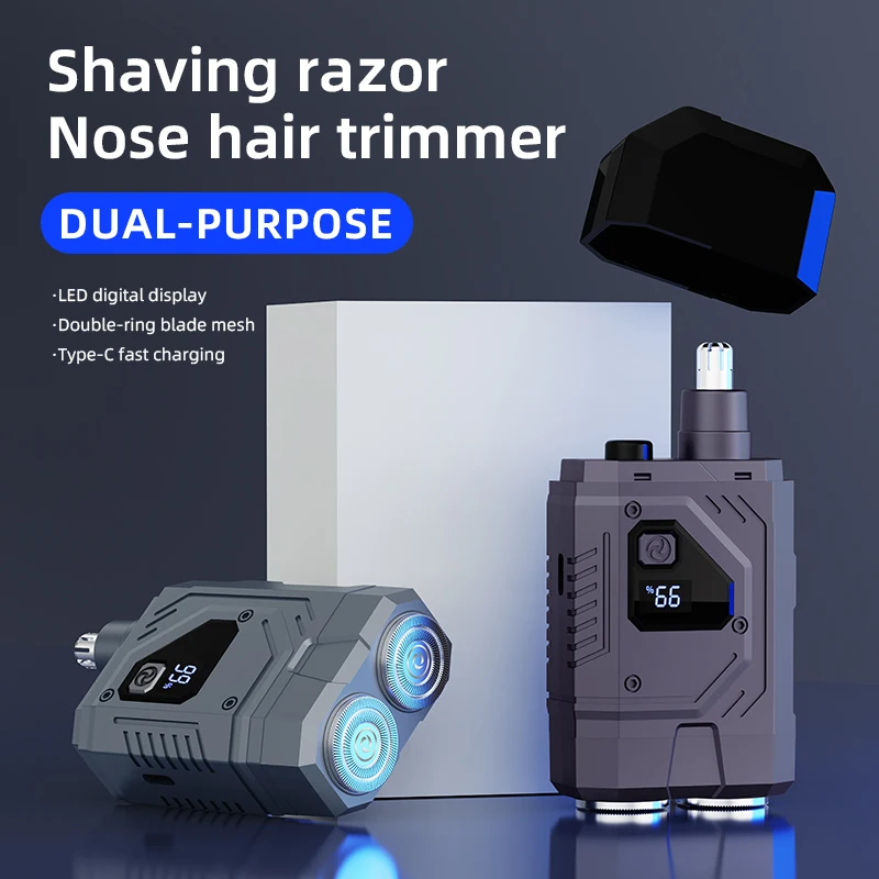 2 in 1 전기 코털 트리머 충전식 수염 면도기 코털/귀털 트리머 남성용 눈썹/코털/귀털 제모기 바디 트리머