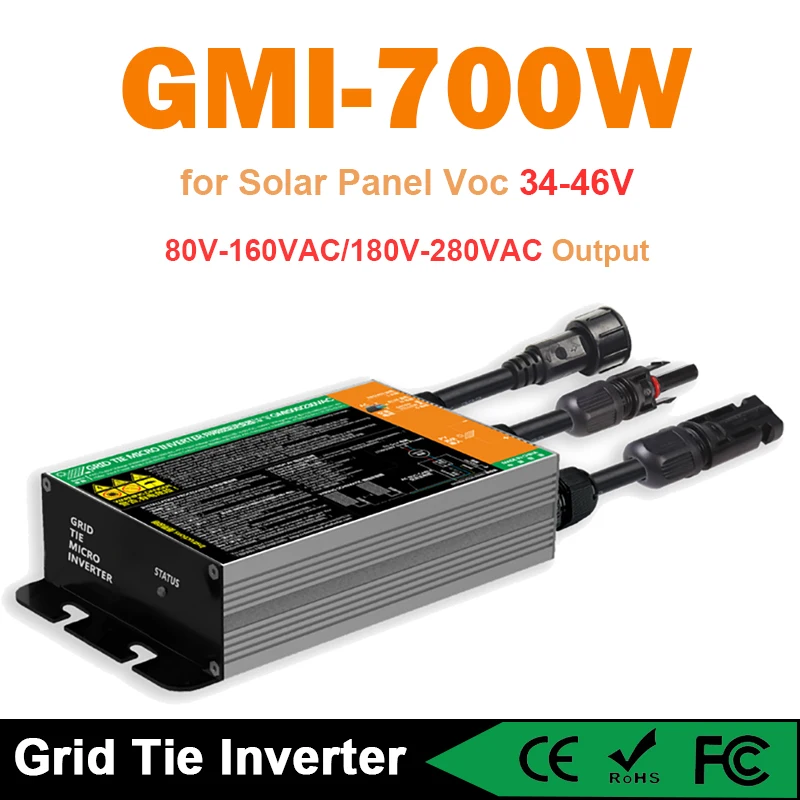 

700W 600W 500W 350W 300W Solar Grid Tie Micro Inverter MPPT Input DC26V-46V PV Output AC110V-240V Home Solar On Grid System