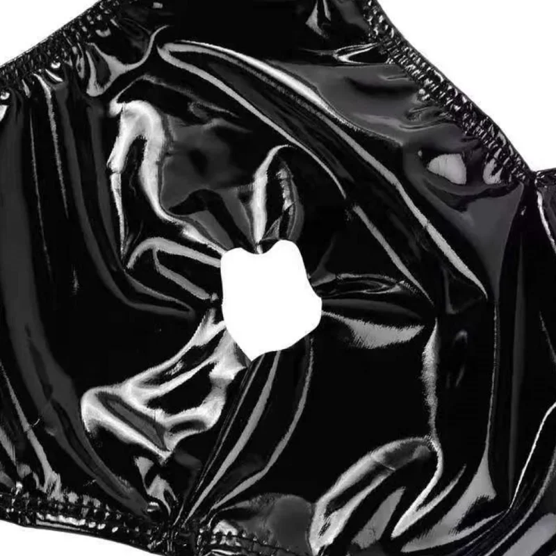 Womens Wet Look PVC Leather Bra Tops Lingerie Exotic Open Cups Exposed Nipples Underwire Brassiere Bralettte Tops Nightwear
