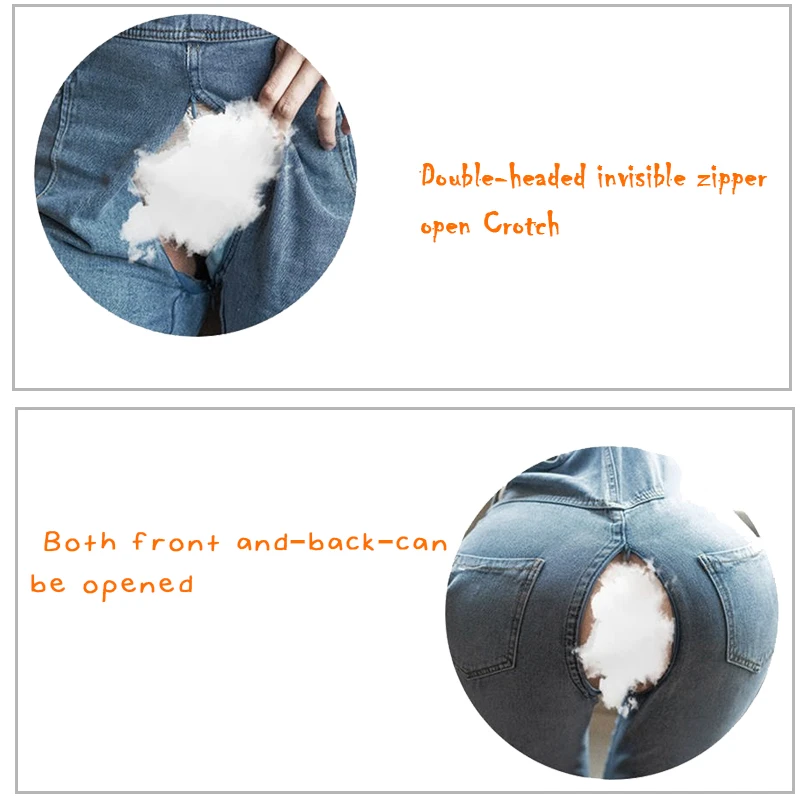 Denim Jumpsuit Workwear 2022 Summer New Invisible Open Crotch Outdoor Convenient Jumpsuit Casual Wide Leg  Women's Jeans Shorts