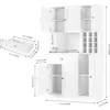 Pantry Cabinet with Charging Station and LED Lights, 71" Tall Kitchen Pantry Cabinet with Microwave Stand,Kitchen Hutch Cabinet 2