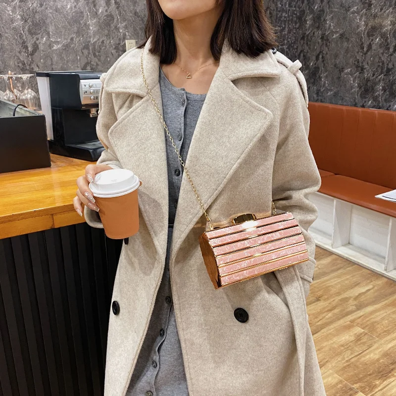 Trendy Designer Women Wallet Acrylic Evening Bags Party Wedding Clutch Pink Purse and Chic Handbag Women Shoulder Bag 2023 NEW