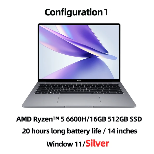  Huawei Honor MagicBook14  Laptop Ryzen Edition 2022 14\" R7-6800H 16+512GB SSD Notebook Fingerprint A-si screen PC Windows 11 