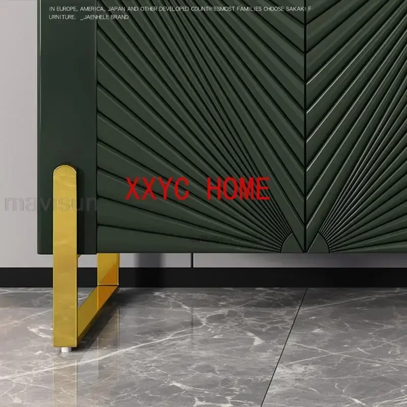 Vintage Dark Green Entrance Cabinet Light Luxury Style Living Room Simple Modern Slate Decorative Sideboard Kitchen Furniture