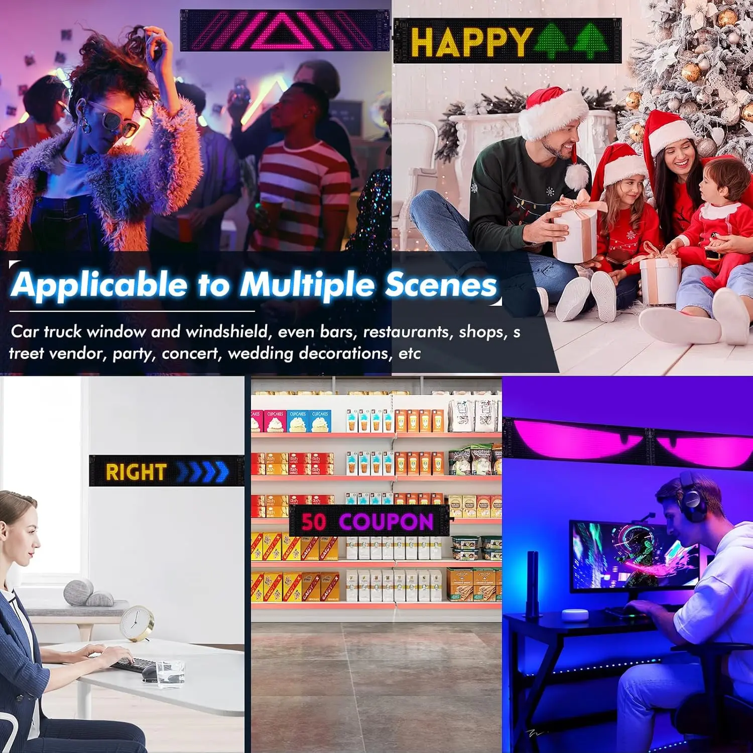 Energy-Saving and Durable LED Matrix Panel, Bluetooth APP Control, DIY Programming, Truck Eye Design, for Car Modification