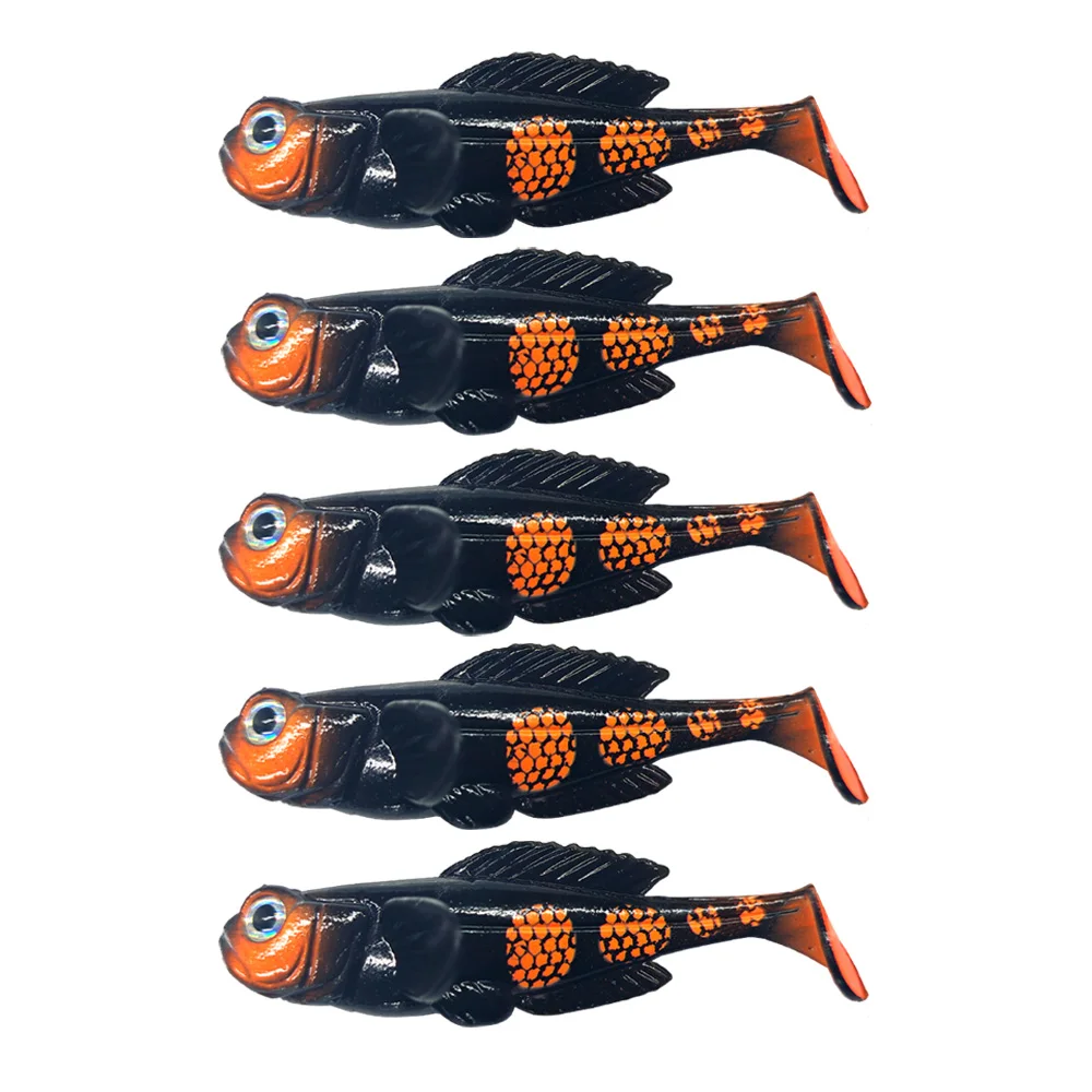 5 teile/paket Grundel Paddel Weichen Köder 80mm 9,5g Neue Swimbait Ultra Realistische Design Fisch Köder Feinste Detaillierte softbait Angeln Locken – Detail 15