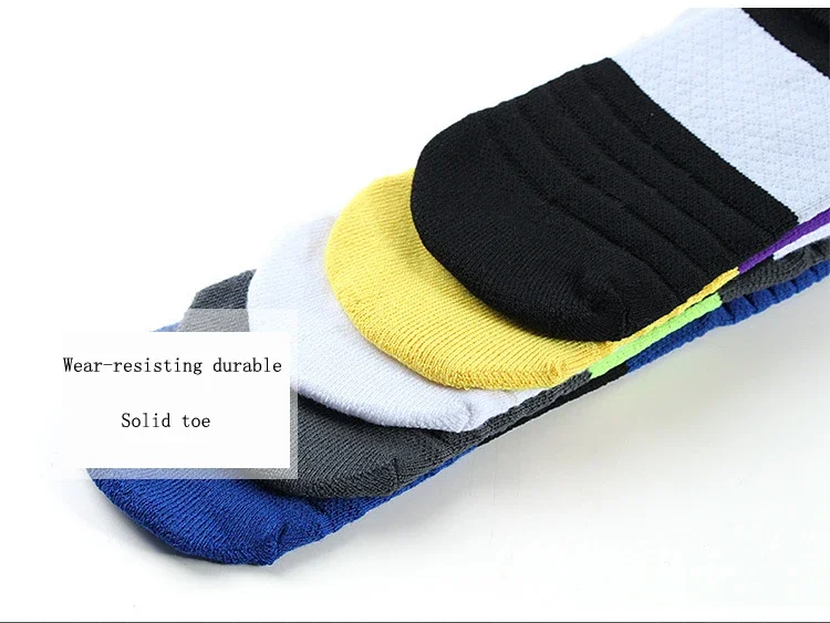 5 Paar professionelle Baumwoll-Basketballsocken Elite dicke Sportsocken Kompression langlebig Skateboard Handtuch unten Socken Strumpf – Detail 8