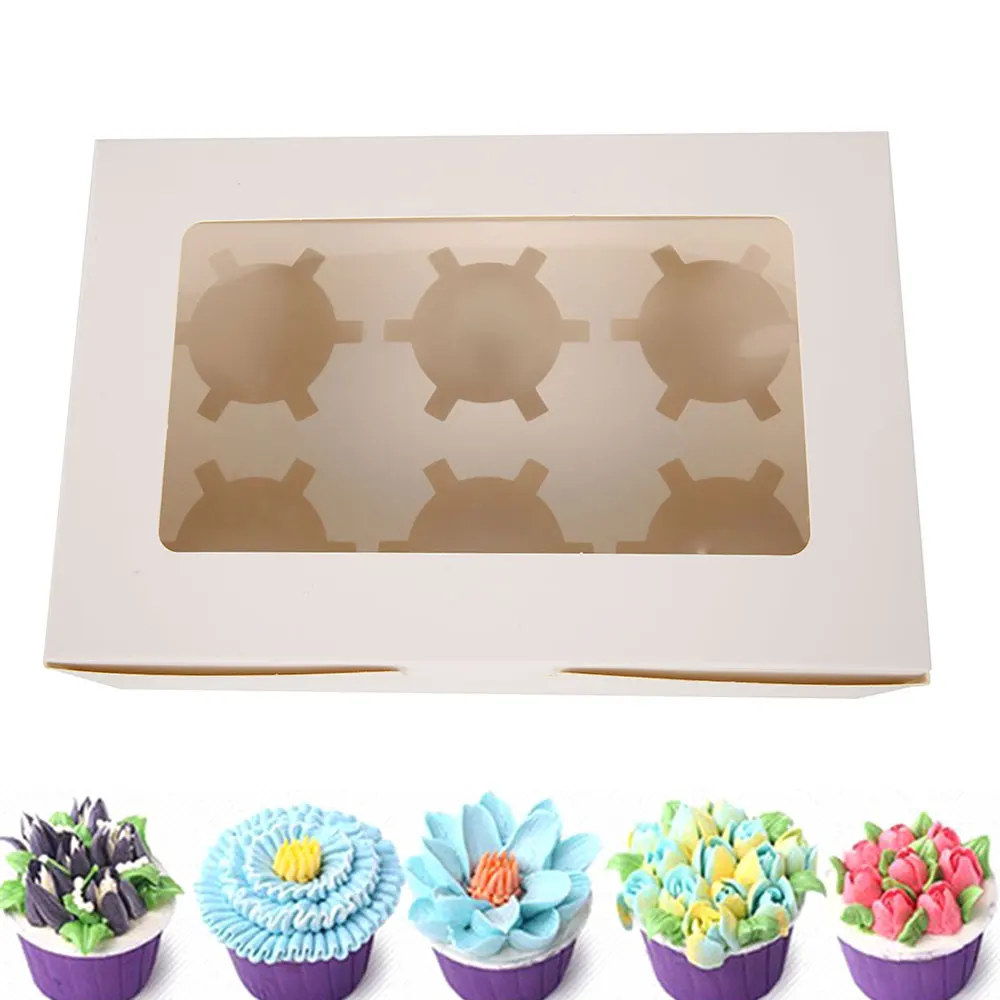 Cupcake Boxes with Inserts, Clear Window Cake Boxes, Cupcake Carrier with 2/4/6 Holes, ... - SKU CBI00913 - UGI Packaging