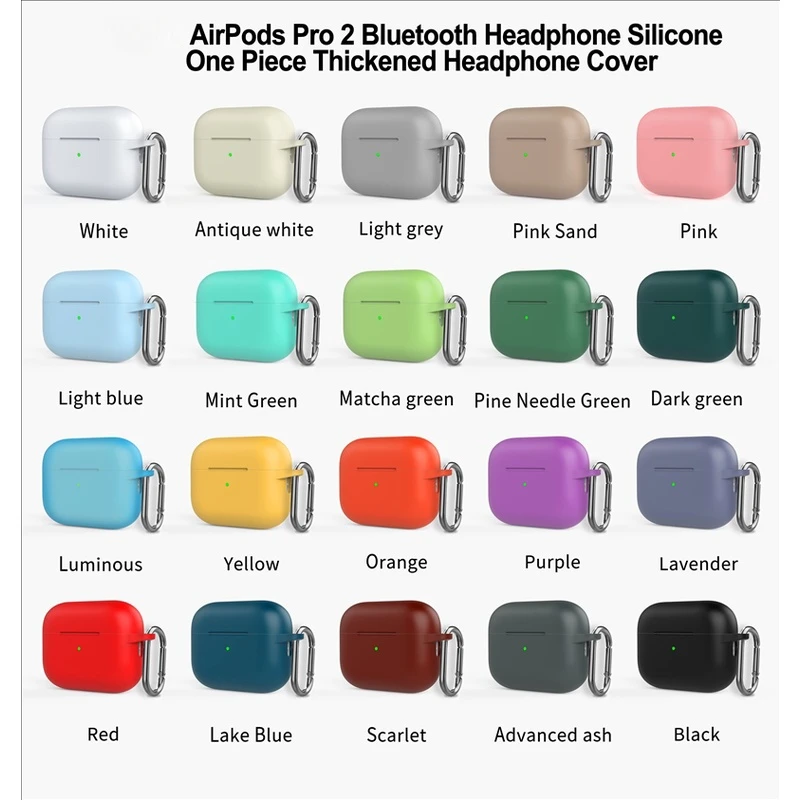 

case for Airpods pro2 Case True Wireless Bluetooth Earphone AirPods pro 2 Pure Color Silicone Soft Protective Cover