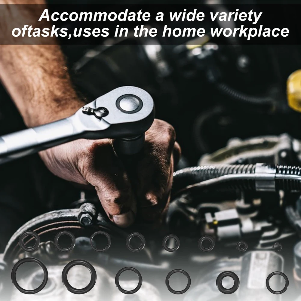 200Pcs Seal Nitrile Rubber Bands Boxed High Pressure O-Rings Repair Kit Waterproof Sealing Elastic Band O Rubber Rings Set