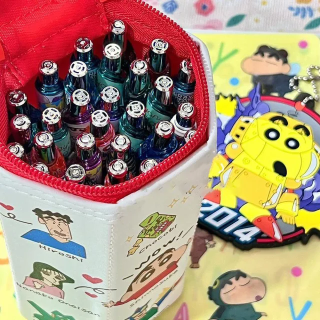 Crayon Shinchan Red Pencil Case Stationery Bag Cosmetic Multi