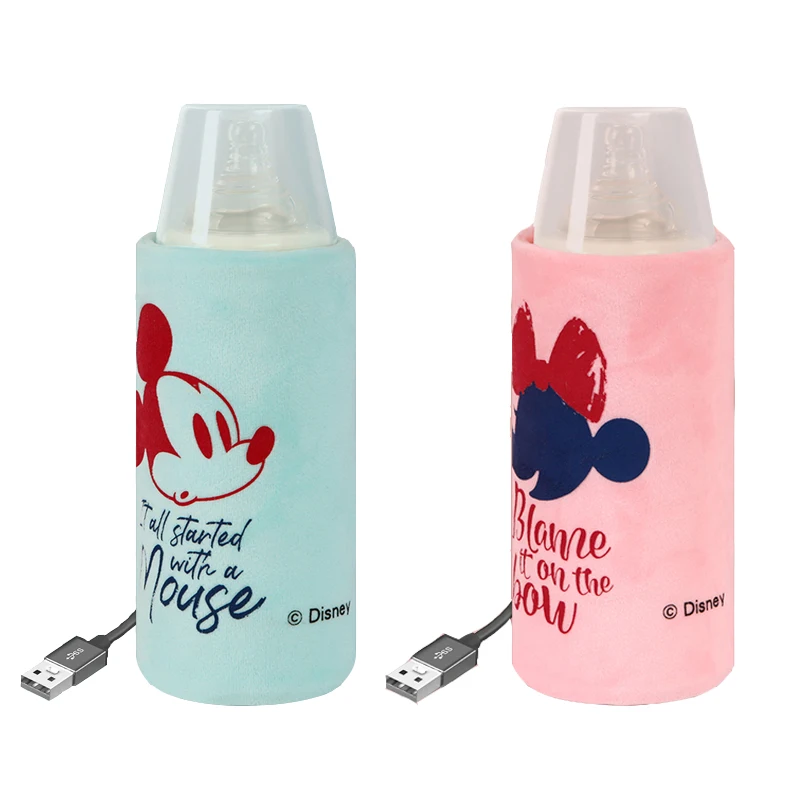 

Disney Mickey Minnie Baby Goods Milk Bottle Insulation Sleeve Circulating Heating Portable USB Charging Temperature Keep Warm