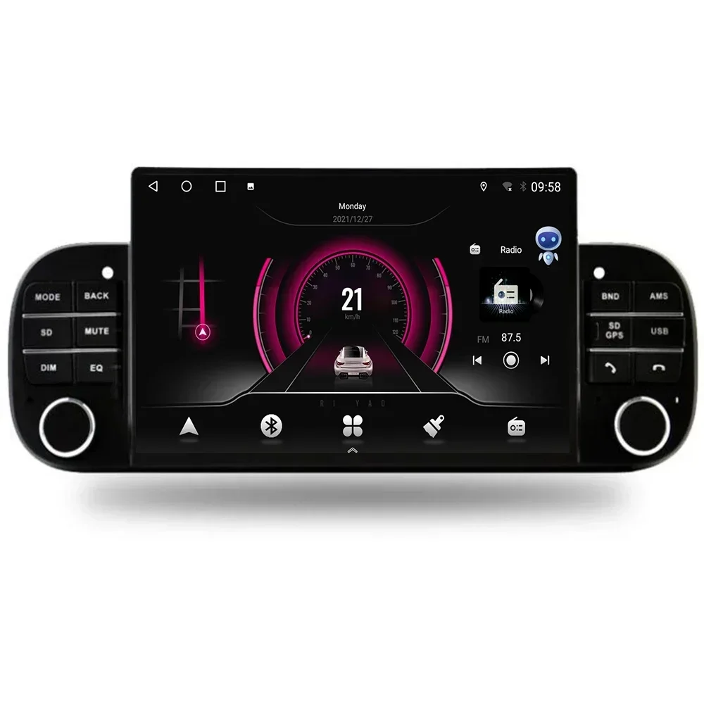 Android Auto Headunit 1Din Per Fiat Panda Android Autoradio Lettore Multimediale Gps Auto Sistema Intelligente Schermo Ips 48Eq Wifi 5G