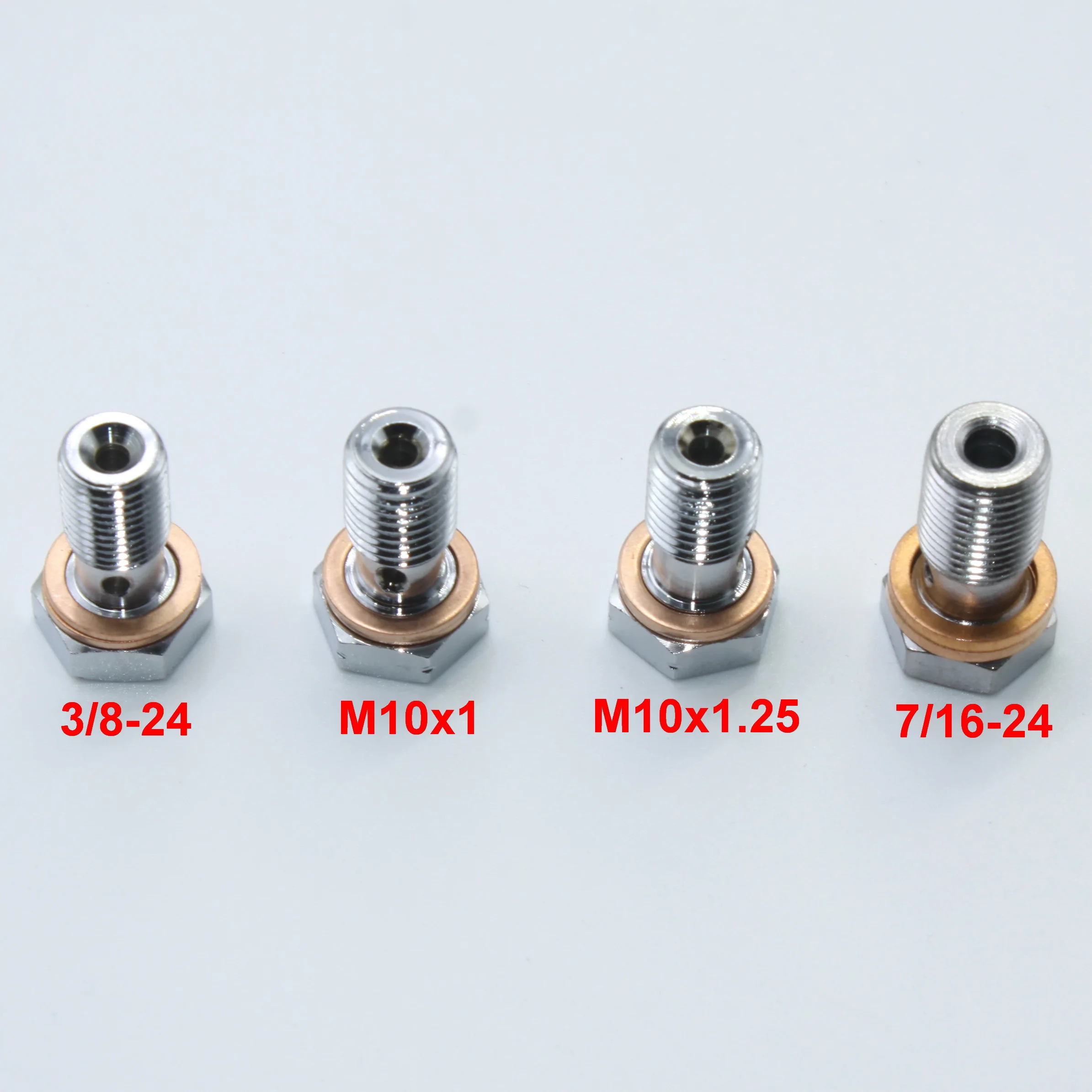 Chromed Single Banjo Bolt M10x1, M10x1.25, 3/8-24, 7/16-24