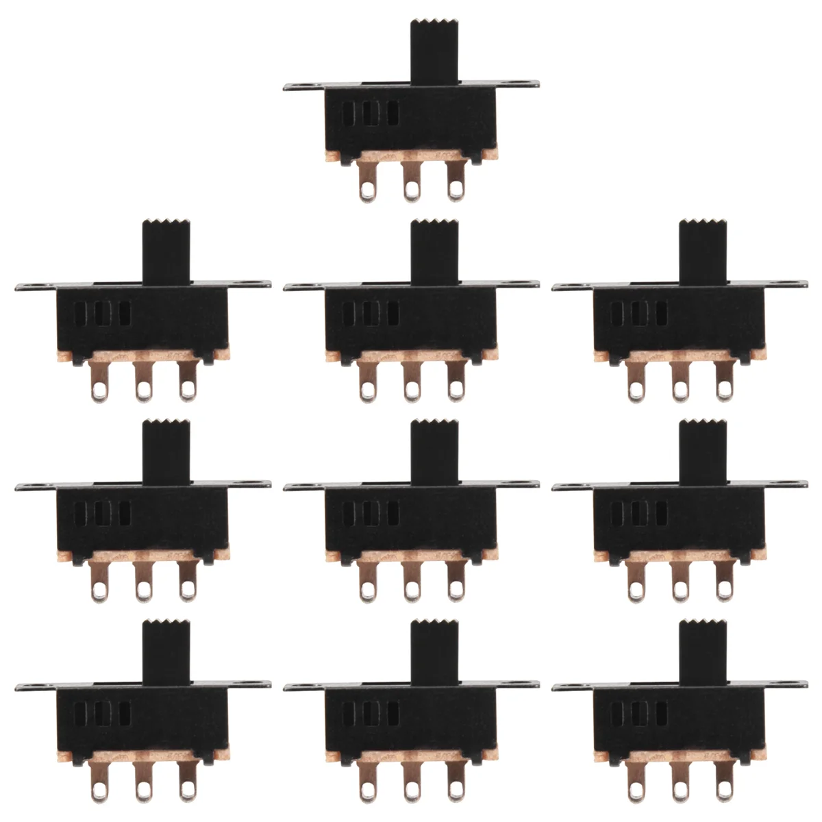 BAAE 10Pcs 높은 손잡이 6 핀 3 위치 DPDT 패널 슬라이드 스위치 0.5A 50V DC