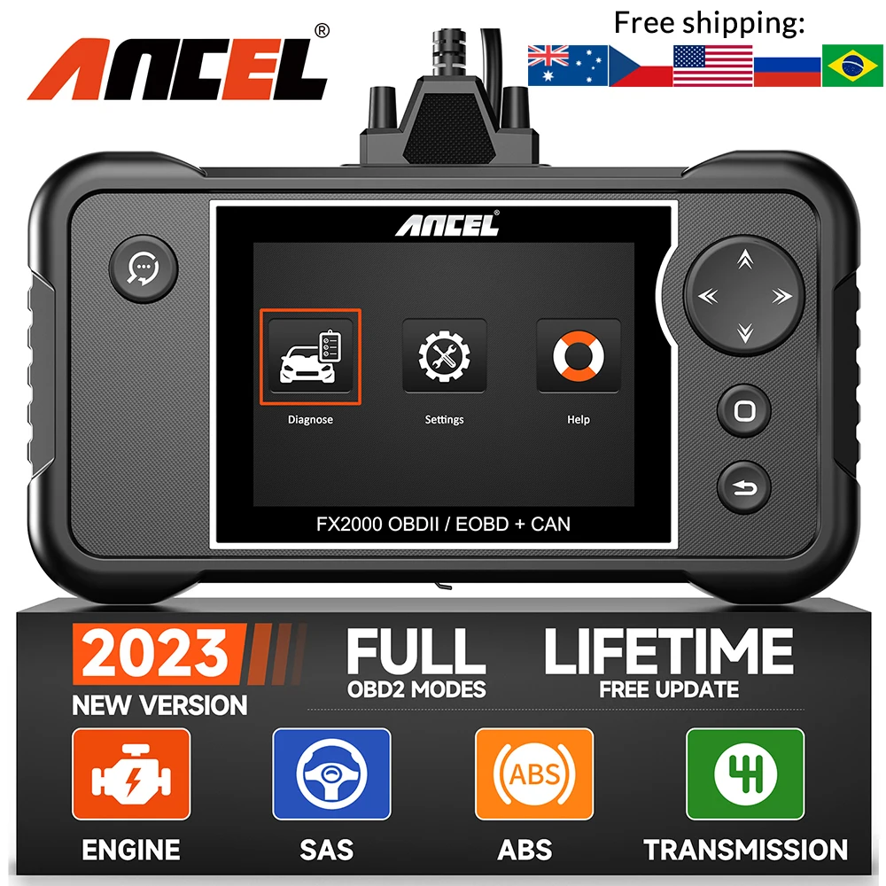 

Автомобильный сканер Ancel FX2000 OBD2, считыватель кодов ABS SRS на подушке безопасности, профессиональный инструмент для диагностики автомобиля OBD 2