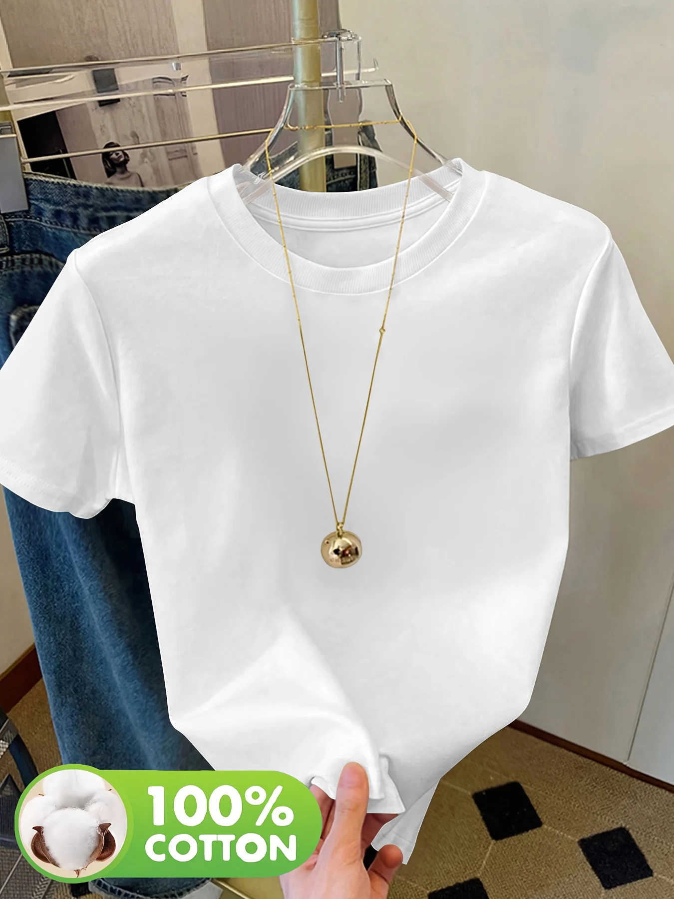 100% Baumwolle Sommer Einfarbige T-Shirts O-Neck T-Shirt Weiche Mehrfarbige Sportbekleidung Trendige Oversize Freizeitoberteile für Damen