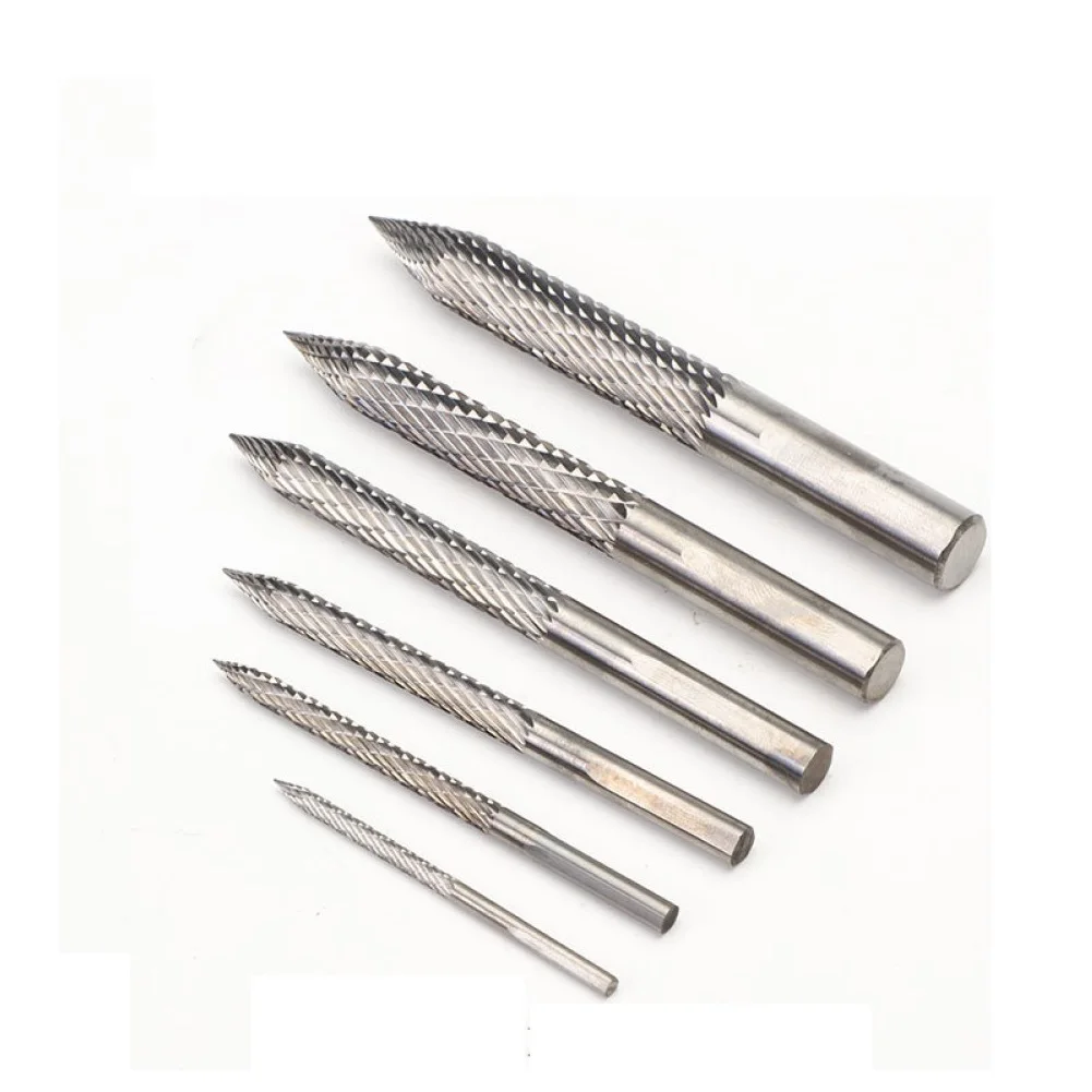 58 - 108mm Air Drill Tire Repair Tool Tungsten Steel Drilling 3mm -12mm Shank Fish Scale Cutting Edge Triangular Rhombus