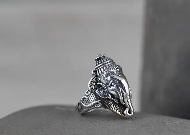 GANESH Ring Genuine Silver Ring