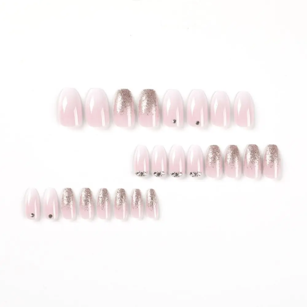 24pcs Long Ballerina French White Edge Press-On Nails