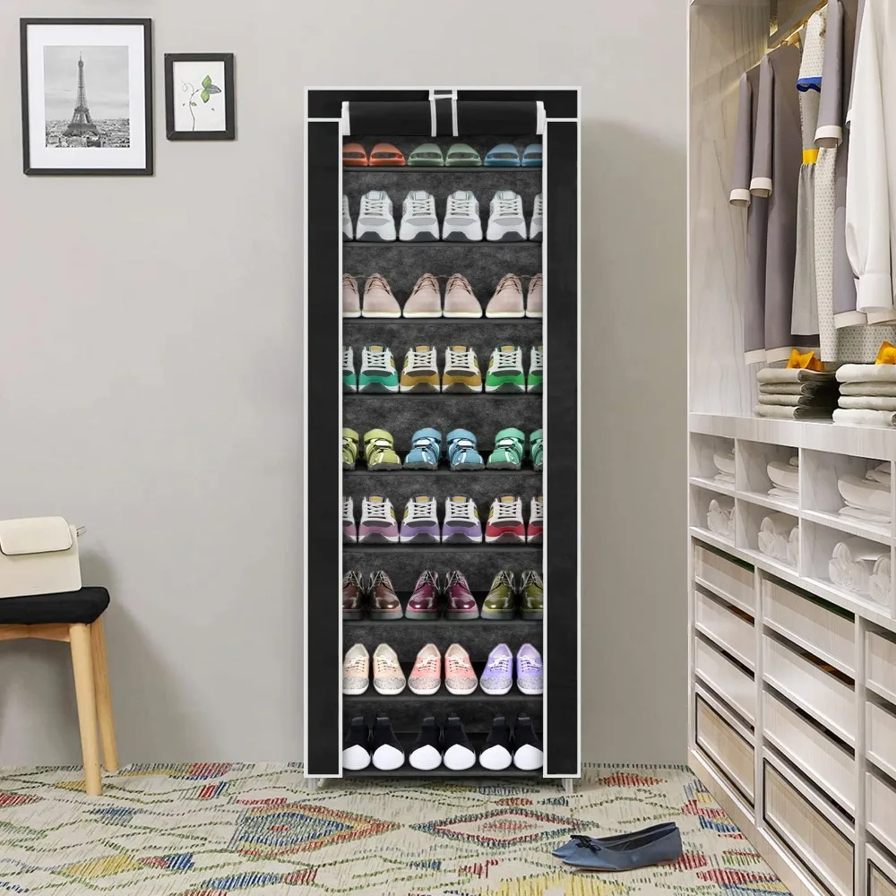 10-Tier Easy Assembly Shoe Rack - Dustproof, Large Capacity Floor Standing Organizer for Bedroom, Living Room & Dorm Entrance