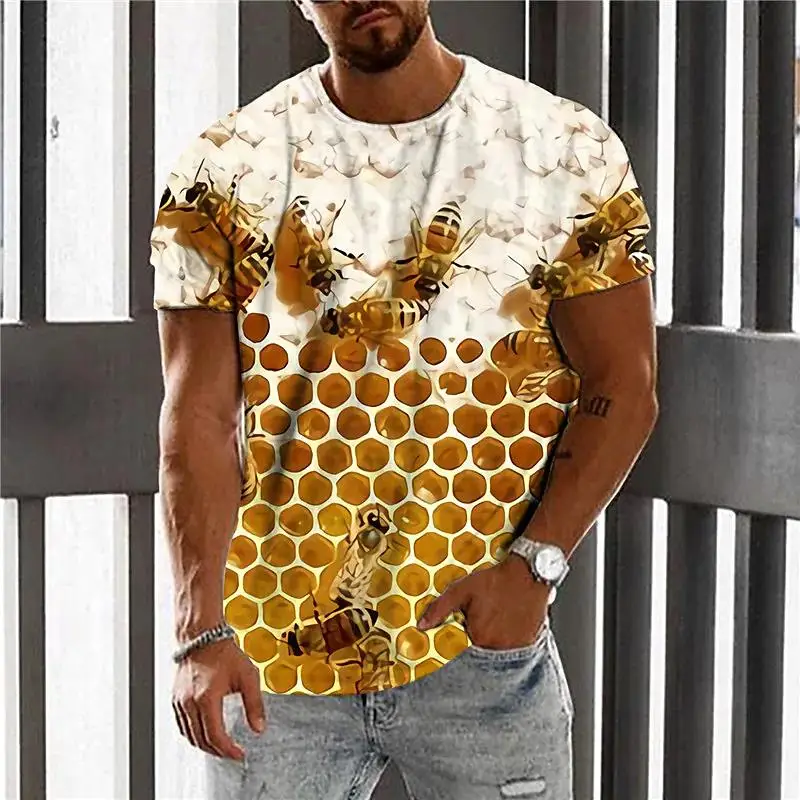 

Men's T-Shirt 3D Print Tee Funny Bee Summer Short Sleeve T-Shirt Male Casual Unisex Oversized T Shirt Harajuku O-Neck Tops 2022