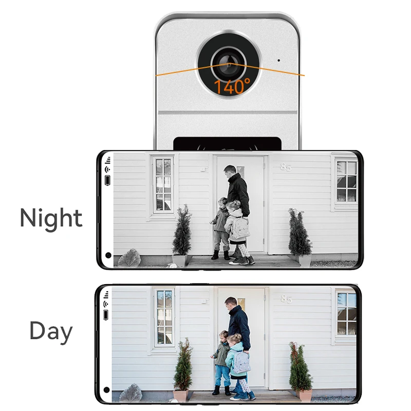 4 Wire Digital Video Intercom System 7 / 10.1 Inch Wireless WIFI Monitor 1080P D