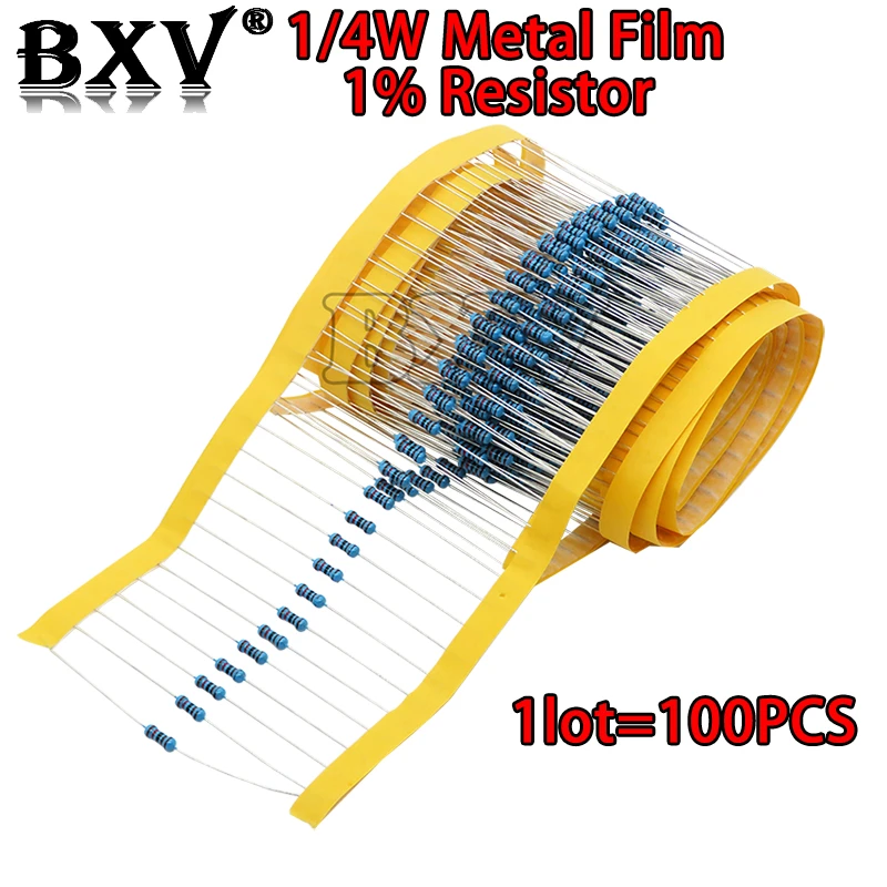 Chanzon 100pcs 100K Ohm Resistor 1/4W (0.25W) Metal Film Fixed 3 thumbnail image