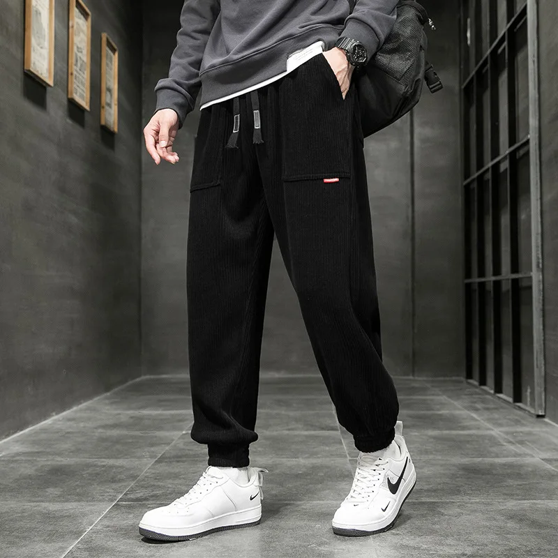 

Autumn and Winter Bound Feet Leisure Sports Underwear Harem Pants Joggers Men Streetwear Sweatpants Corduroy Korean Version