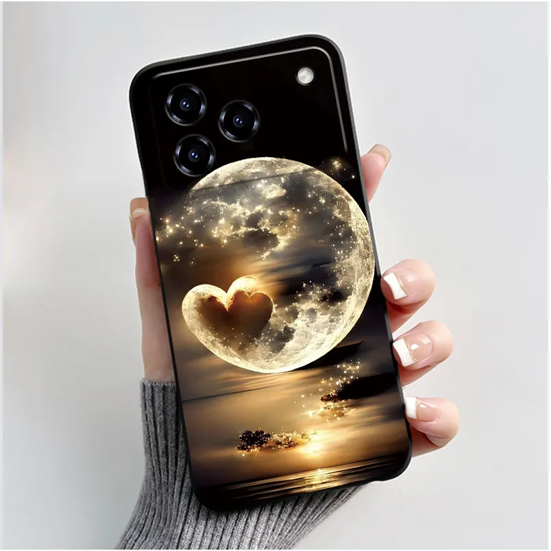 Cute Love Rabbit Cartoon Black Soft Silicone Protective Phone Case