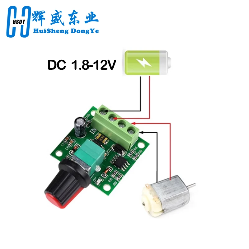 Motor Speed Controller DC 1.8V 3V 5V 6V 12V 2A 1803BK PWM Low Voltage Regulator Switch PWM Adjustable Drive Module