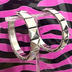 Silver Geometric 3D Gothic Earrings for Women - Punk Y2K Fashion Accessories (A)