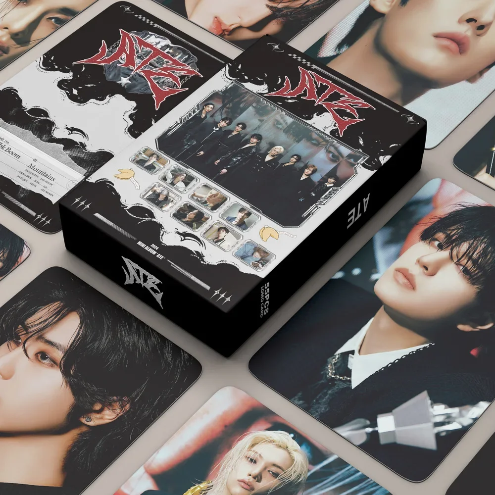 Lomo Cards 55pcs/Set Kpop Boy Group ATE lomo cards Idol HD Photo Cards For Student Fan Gifts
