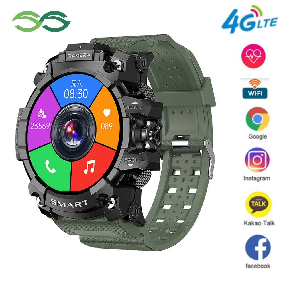 SIM Card Wifi GPS Smart Watch Android 9.0 OS IPS 1.6inch Round Screen 2GB+16GB 4GB+64GB Support 4G Outdoor Sport Smartwatch |