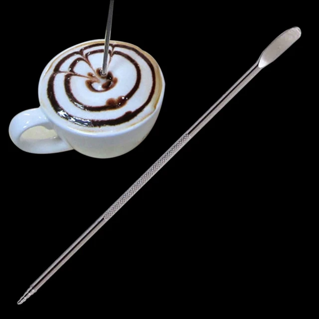 Latte Pull Flower Needle Stainless Steel Coffee Decorating Art Pen  Cappuccino Espresso Art Needles Barista Coffee Accessories - AliExpress